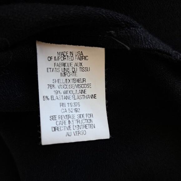 Helmut Lang Morse Long-Sleeve Draped Top in Black Crepe Tunic V-neck - Picture 10 of 15